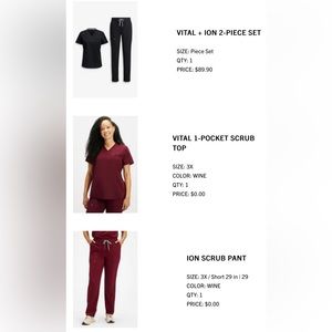 FABLETICS SCRUB SET 3X WINE
